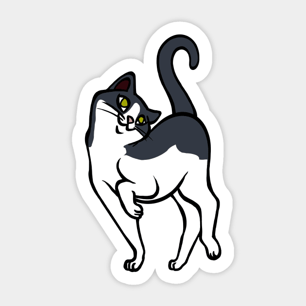 Begging for pettings--Tuxedo Cat 2 Style Sticker by RJKpoyp